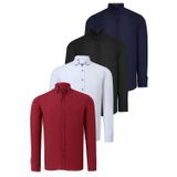 DÖRTLÜ SET G721 DEWBERRY ERKEK GÖMLEK-SİYAH-BEYAZ-LACİVERT-BORDO