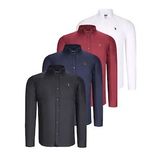 DÖRTLÜ SET G725 DEWBERRY ERKEK GÖMLEK-SİYAH-BEYAZ-LACİVERT-BORDO