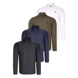 DÖRTLÜ SET G725 DEWBERRY ERKEK GÖMLEK-SİYAH-BEYAZ-LACİVERT-YEŞİL