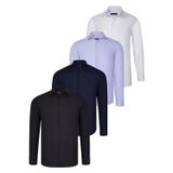 DÖRTLÜ SET G726 DEWBERRY GÖMLEK-SİYAH-BEYAZ-LACİVERT-LİLA