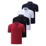 DÖRTLÜ SET T8561 DEWBERRY ERKEK T-SHIRT-SİYAH-BEYAZ-LACİVERT-BORDO