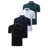 DÖRTLÜ SET T8561 DEWBERRY ERKEK T-SHIRT-SİYAH-BEYAZ-LACİVERT-HAKİ
