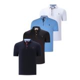 DÖRTLÜ SET T8582 DEWBERRY ERKEK T-SHIRT-SİYAH-BEYAZ-LACİVERT-AÇIK MAVİ