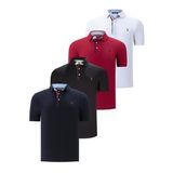 DÖRTLÜ SET T8582 DEWBERRY ERKEK T-SHIRT-SİYAH-BEYAZ-LACİVERT-BORDO