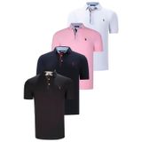 DÖRTLÜ SET T8582 DEWBERRY ERKEK T-SHIRT-SİYAH-BEYAZ-LACİVERT-PEMBE
