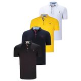 DÖRTLÜ SET T8582 DEWBERRY ERKEK T-SHIRT-SİYAH-BEYAZ-LACİVERT-SARI