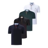 DÖRTLÜ SET T8582 DEWBERRY ERKEK T-SHIRT-SİYAH-BEYAZ-LACİVERT-YEŞİL