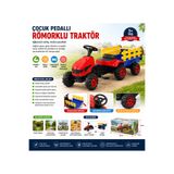 DoruCO Pedallı Römorklu Traktör Oyuncağı Büyük Tekerlekli