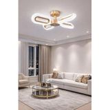 Doruk 4'lü Plafonyer Gold Led Avize Kristal Görünüm Beyaz Işık Enerji Tasarruflu Oturma Odası Yemek Odası
