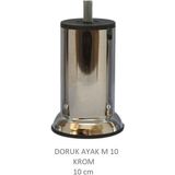 Doruk Ayak, Cıvatalı Baza Koltuk Dolap Ayağı, Metal, Krom, M10, 10 cm