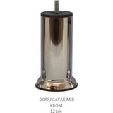 Doruk Ayak, Cıvatalı Baza Koltuk Dolap Ayağı, Metal, Krom, M8, 12 cm