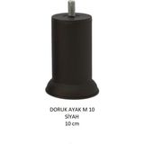 Doruk Ayak, Cıvatalı Baza Koltuk Dolap Ayağı, Metal, Siyah, M10, 10 cm