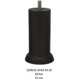 Doruk Ayak, Cıvatalı Baza Koltuk Dolap Ayağı, Metal, Siyah, M10, 12 cm