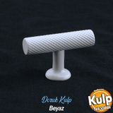 Doruk Beyaz Metal Kulp Düğme Çekmece Mutfak Mobilya Dolabı Dolap Kapak Kulpu Kulbu Kulpları Beyaz