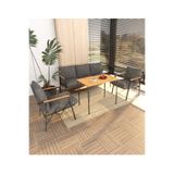 DORUK HOME Balkon, Bahçe, Cafe, Metal Kanepe Koltuk Takımı , Bahçe Mobilyası, 50x90 Masalı - 311 orta Gri