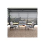 DORUK HOME Balkon, Bahçe, Cafe, Metal Kanepe Koltuk Takımı , Bahçe Mobilyası, 70x40 sehpalı - 211 orta gri