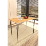 DORUK HOME balkon mobilyası masası 90x50 ceviz desen tel ayak masa