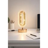 Doruk Modern Gold Masa Lambası Enerji Tasarruflu Dekoratif Led Abajur(Gün Işığı) Yatak Odası Çalışma Odası