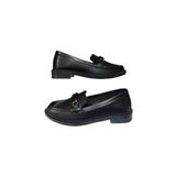 Doruk Shoes Kadın Siyah Babet Loafer Makosen Cilt Günlük Ayakkabı