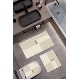 Doruklar Home Collection Bambu Kumaş Kaymaz Tabanlı Yıkanabilir 3'lü Klozet Takımı Dijital Baskı Banyo Paspas Seti BKLZ0001 - Renkli