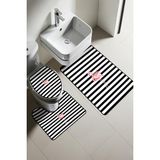 Doruklar Home Collection Modern Desenli Dijital Baskı 3’lü Banyo Paspas Takımı Yıkanabilir Kaymaz Tabanlı Klozet Takımı KLZ0021 - Renkli