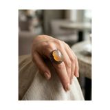Dorvina Bronz Kadın Antik Takı Yüzük Kristal Akik Taşı Oval Model Ayarlanabilir Vintage Yüzük