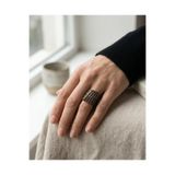 Dorvina Bronz Kadın Antik Yüzük Takı Margazit İşlemeli Şerit Model Ayarlanabilir Vintage Yüzük