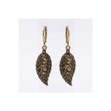 Dorvina Bronz Küpe Otantik Takı Margazit Taşı Yaprak Model Vintage Kadın Küpe