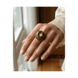 Dorvina Bronz Takı Otantik Renk Değiştiren Zultanit Taşı Oval Kesim Baget Model Vintage Kadın Yüzük