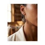 Dorvina Bronz Vintage Kadın Küpe Otantik Takı Zirkon İşlemeli Victorian Model