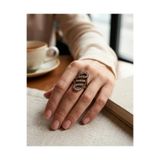 Dorvina Bronz Vintage Kadın Yüzük Otantik Minik İnci İşli Rüzgar Model Ayarlanabilir
