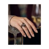 Dorvina Vintage Kadın Yüzük Bronz Otantik Takı Kristal Taş Ajur Model Ayarlanabilir