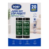 Dory Jumbo Boy Çöp Poşeti-Çöp Torbası 2 Adet 80x110 300 Gr Siyah