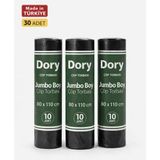 Dory Jumbo Boy Çöp Poşeti-Çöp Torbası 3 Adet 80X110 300 gr Siyah - 80 x 110 cm