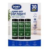Dory Jumbo Boy Çöp Poşeti-Çöp Torbası 3 Adet 80x110 300 Gr Siyah