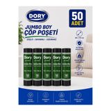Dory Jumbo Boy Çöp Poşeti-Çöp Torbası 5 Adet 80x110 300 Gr Siyah