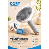 Dory Otomatik Temizlenen Tuşlu Evcil Hayvan Fırçası Kedi Köpek Tüy Toplayıcı Gri