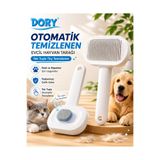 Dory Otomatik Temizlenen Tuşlu Evcil Hayvan Fırçası Kedi Köpek Tüy Toplayıcı Oval Beyaz