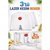 Dorya 3’lü Kadın Lazer Kesim Boxer Siyah Beyaz Ten Karışık Dikişsiz Yüksek Bel Esnek Külot - S - M