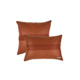 Doryan Home Etiyopya Suni Nubuk Çizgili Kiremit Kare Dikdörtgen 2'li Set Dekoratif Kırlent Kılıfları 50x30 43x43