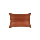 Doryan Home Etiyopya - Suni Nubuk Deri Çizgili Desenli Dikdörtgen Dekoratif Kırlent Kılıfı - Kiremit - 50x30cm