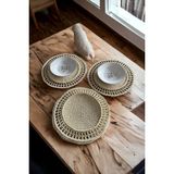 Doryan Home İskandinav Hasır Yuvarlak Bej 2'li Set Supla / Amerikan Servis - 35cm - 35 x 35 cm
