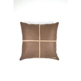 Doryan Home London Çizgi Detaylı Suni Nubuk Kare Kırlent Kılıfı - Açık Kahve 45x45 50x50