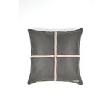 Doryan Home London Çizgi Detaylı Suni Nubuk Kare Kırlent Kılıfı - Antrasit Gri 45x45 50x50