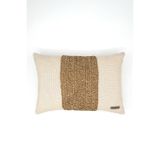 Doryan Home Romance - Doğal Keten Rafya Dokunuşlu Dikdörtgen Kırlent Kılıfı - 50x35cm Sütlü Kahve Tarçın Krem