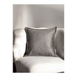 Doryan Home Tokyo Suni Nubuk Deri Taba Gri Kahve Kiremit Kenar Detaylı Kare Dekoratif Kırlent Kılıfı 45x45 50x50