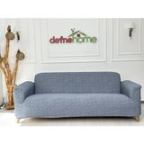 Döşemelik Kumaş Düz Keten Lastikli Kayma Yapmayan 3 Kişilik 1 Adet Büyük Kanepe Örtüsü - 180 x 230 cm - Koyu Gri