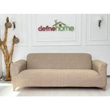 Döşemelik Kumaş Düz Keten Lastikli Kayma Yapmayan 3 Kişilik 1 Adet Büyük Kanepe Örtüsü - 180 x 230 cm - Vizon
