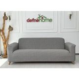 Döşemelik Kumaş Düz Keten Lastikli Kayma Yapmayan 3311 Takım Koltuk Örtüsü - Gri - 230 x 180 cm