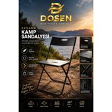Dosen Katlanabilir Metal Sandalye - Katlanır Kamp, Balkon ve Bahçe Sandalyesi - Siyah